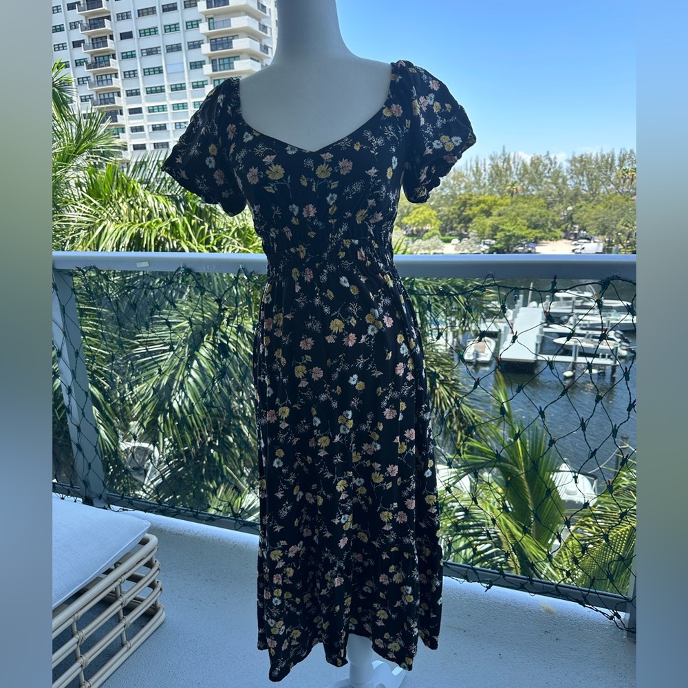 Floral Black Dress